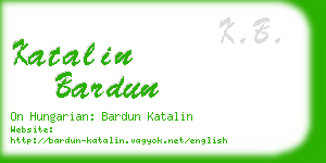 katalin bardun business card